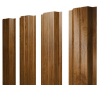 Штакетник Grand Line П-образный A с покрытием Print Premium 0,45 мм Golden Wood