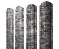 Штакетник фигурный Grand Line Полукруглый Slim с покрытием Print Elite 0,45 мм Fine Stone TwinColor