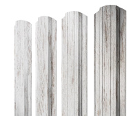 Штакетник фигурный Grand Line Прямоугольный с покрытием Print Elite 0,45 мм Snow Wood TwinColor