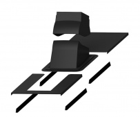 Проходной элемент Vilpe Piippu Modular с окантовкой Чёрный