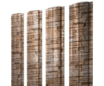 Штакетник Grand Line Полукруглый Slim с покрытием Print Elite 0,45 мм Sand Stone TwinColor