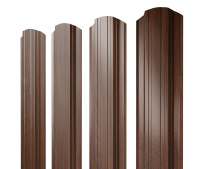Штакетник фигурный Grand Line Прямоугольный с покрытием Print Elite 0,45 мм Choco Wood TwinColor