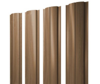 Штакетник Grand Line Полукруглый Slim с покрытием Print Elite 0,45 мм Honey Wood TwinColor