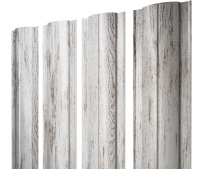 Штакетник Grand Line Круглый с покрытием Print Elite 0,45 мм Snow Wood TwinColor