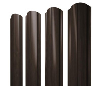 Штакетник фигурный Grand Line Полукруглый Slim с покрытием Print Elite 0,45 мм Coffee Wood TwinColor
