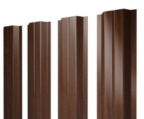 Штакетник Grand Line П-образный A с покрытием Print Elite 0,45 мм Choco Wood TwinColor
