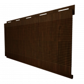 Металлический сайдинг с плёнкой Grand Line Вертикаль Gofr Choco Wood с покрытием Colority Print 0.45 мм