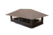 Дымник на трубу с сеткой 500x500 мм RAL 8017 с покрытием Quarzit Pro Matt 0.5 мм