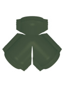 Тройник Y полукруглого конька Grand Line с покрытием Satin 0,5 мм RAL 6005