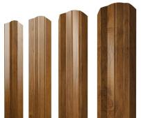 Штакетник фигурный Grand Line М-образный A с покрытием Print Premium 0,45 мм Golden Wood