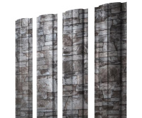 Штакетник Grand Line Полукруглый Slim с покрытием Print Elite 0,45 мм Fine Stone TwinColor