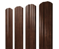 Штакетник фигурный Grand Line Twin с покрытием Print Premium 0,45 мм Cherry Wood