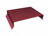 Парапетная крышка прямая 390мм 0,5 Satin с пленкой RAL 3009