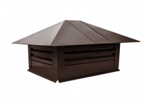 Дымник на трубу с жалюзи 520x390 мм RAL 8017 с покрытием Atlas 0.5 мм