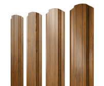Штакетник фигурный Grand Line Прямоугольный с покрытием Print Elite 0,45 мм Golden Wood