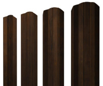Штакетник фигурный Grand Line М-образный B с покрытием Print Elite 0,45 мм Chestnut Wood