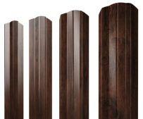 Штакетник фигурный Grand Line М-образный A с покрытием Print Elite 0,45 мм Cherry Wood TwinColor
