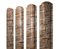 Штакетник фигурный Grand Line Полукруглый Slim с покрытием Print Elite 0,45 мм Sand Stone TwinColor