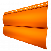 Металлический сайдинг Grand Line БлокХаус New Orange с покрытием Safari 0.45 мм