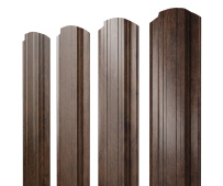 Штакетник фигурный Grand Line Прямоугольный с покрытием Print Premium двусторонний 0,45 мм Antique Wood