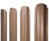 Штакетник фигурный Grand Line П-образный A с покрытием Print Elite 0,45 мм Honey Wood TwinColor