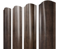 Штакетник фигурный Grand Line Круглый с покрытием Print Elite двусторонний 0,45 мм Antique Wood