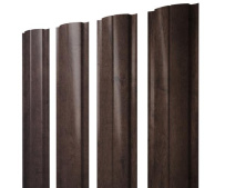 Штакетник Grand Line Полукруглый Slim с покрытием Print Elite двусторонний 0,45 мм Antique Wood