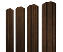 Штакетник фигурный Grand Line Twin с покрытием Print Elite 0,45 мм Chestnut Wood