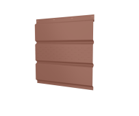 Металлический софит с центральной перфорацией Grand Line с покрытием Satin Matt 0,5 мм RAL 8004