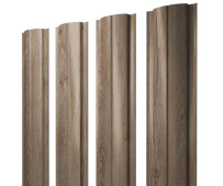 Штакетник Grand Line Полукруглый Slim с покрытием Print Elite двусторонний 0,45 мм White Wood
