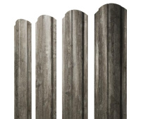 Штакетник фигурный Grand Line Полукруглый Slim с покрытием Print Elite 0,45 мм Nordic Wood TwinColor
