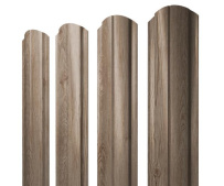 Штакетник фигурный Grand Line Полукруглый Slim с покрытием Print Elite 0,45 мм White Wood