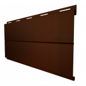 Металлический сайдинг с плёнкой Grand Line Вертикаль Line RAL 8017 с покрытием PurLite Мatt 0.5 мм