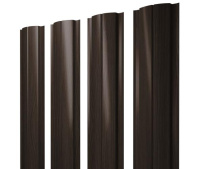 Штакетник Grand Line Полукруглый Slim с покрытием Print Elite 0,45 мм Coffee Wood TwinColor