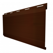Металлический сайдинг с плёнкой Grand Line Вертикаль Gofr RAL 8017 с покрытием Quarzit Lite 0.5 мм