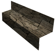Отлив межэтажный 35 Grand Line с покрытием Print Elite 0,45 мм King Stone TwinColor