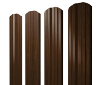Штакетник фигурный Grand Line Twin с покрытием Print Elite 0,45 мм Choco Wood TwinColor