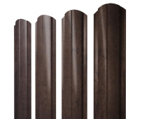 Штакетник фигурный Grand Line Полукруглый Slim с покрытием Print Elite 0,45 мм Antique Wood TwinColor