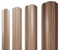 Штакетник фигурный Grand Line М-образный B с покрытием Print Elite 0,45 мм Honey Wood TwinColor