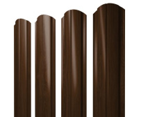 Штакетник фигурный Grand Line Полукруглый Slim с покрытием Print Elite 0,45 мм Choco Wood TwinColor