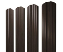 Штакетник фигурный Grand Line Twin с покрытием Print Elite 0,45 мм Coffee Wood TwinColor