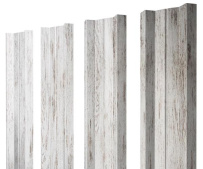 Штакетник Grand Line М-образный A с покрытием Print Elite 0,45 мм Snow Wood TwinColor