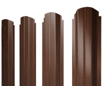 Штакетник фигурный Grand Line П-образный A с покрытием Print Elite 0,45 мм Choco Wood TwinColor
