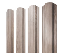 Штакетник фигурный Grand Line Прямоугольный с покрытием Print Elite 0,45 мм White Wood