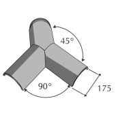 Y – образный полукруглый коньковый элемент 30-45 Metrotile