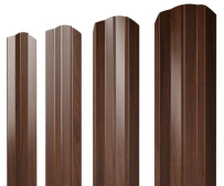 Штакетник фигурный Grand Line М-образный A с покрытием Print Elite 0,45 мм Choco Wood TwinColor