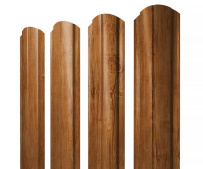 Штакетник фигурный Grand Line Полукруглый Slim с покрытием Print Elite 0,45 мм Golden Wood