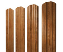 Штакетник фигурный Grand Line Twin с покрытием Print Elite 0,45 мм Golden Wood