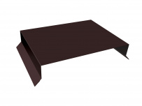 Парапетная крышка прямая 390мм 0,5 Satin с пленкой RAL 7024