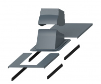 Проходной элемент Vilpe Piippu Modular с окантовкой Серый